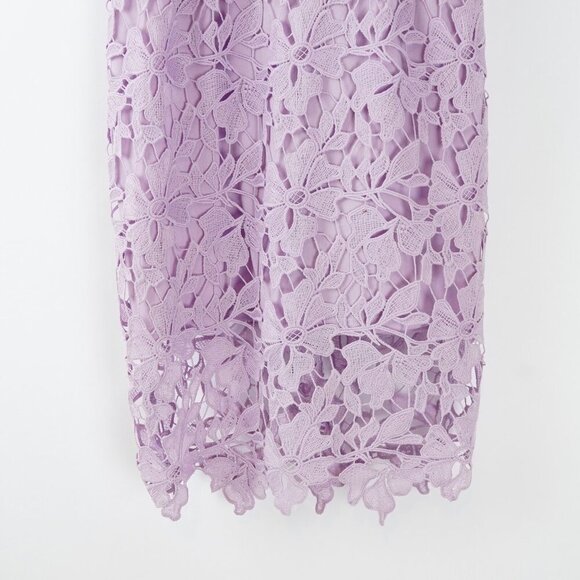 Love Ady Lavender Purple Floral Lace Overlay Dress - Size Small - Picture 4 of 7